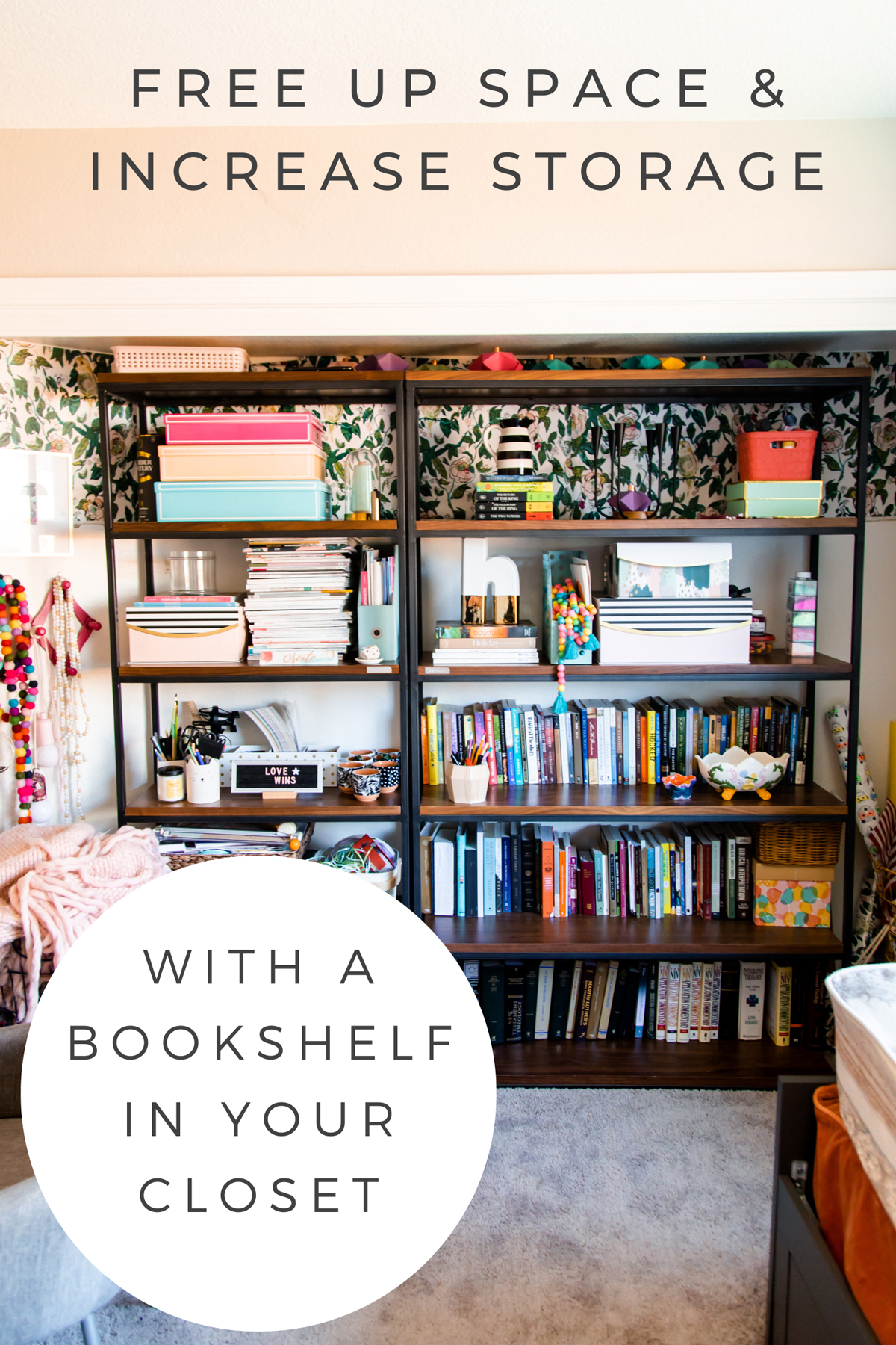 Bookshelf in closet Storage idea