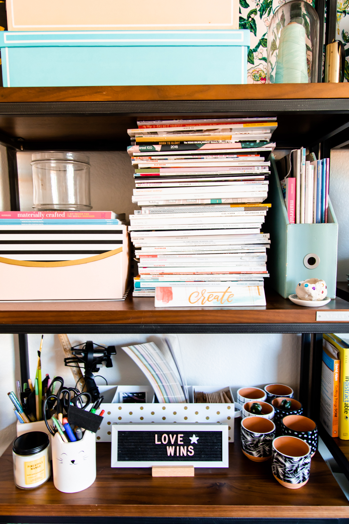 How to style a home office bookshelf