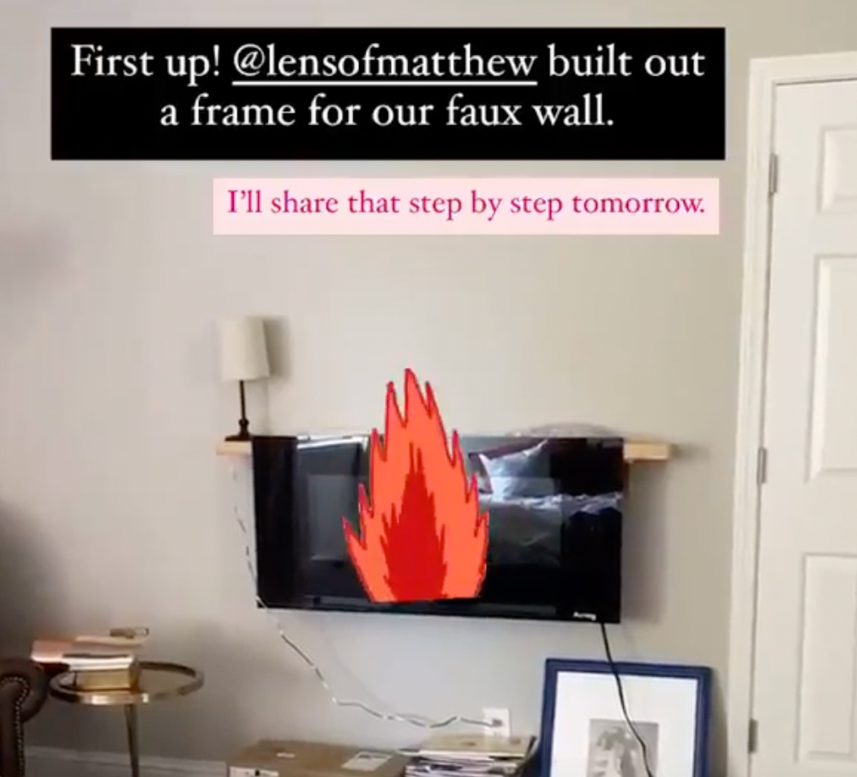 How to hang an electric fireplace
