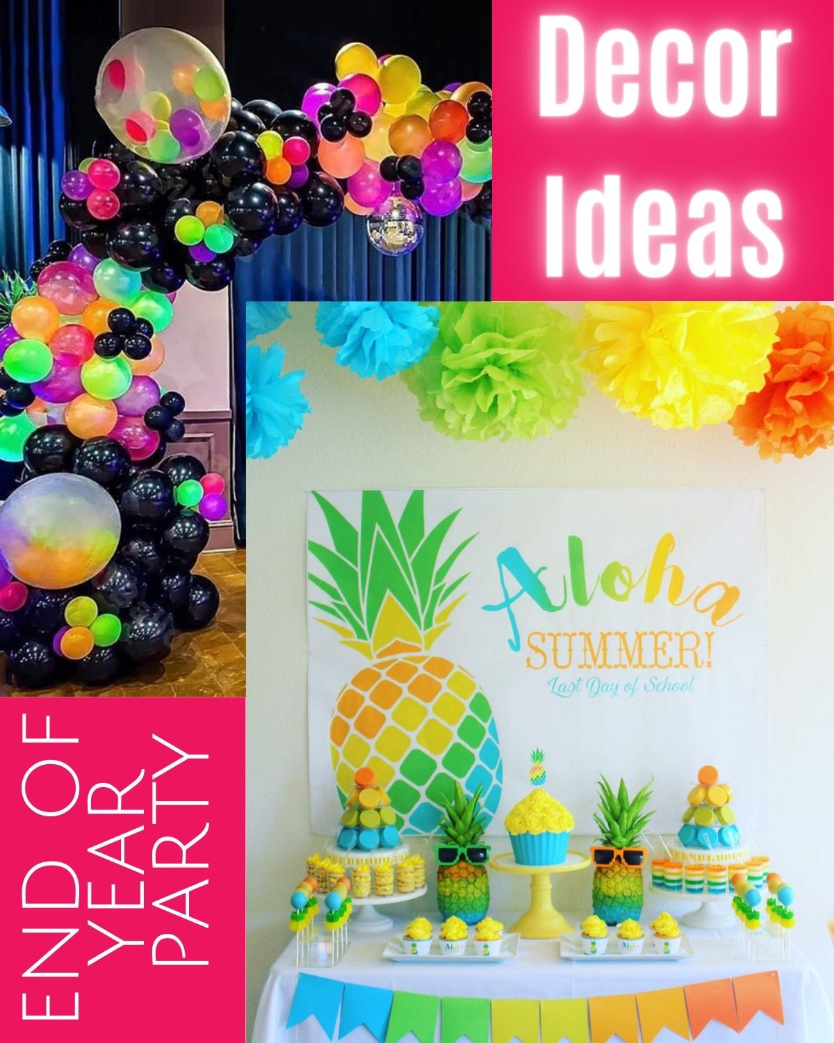 Two decoration themes for a summer party 